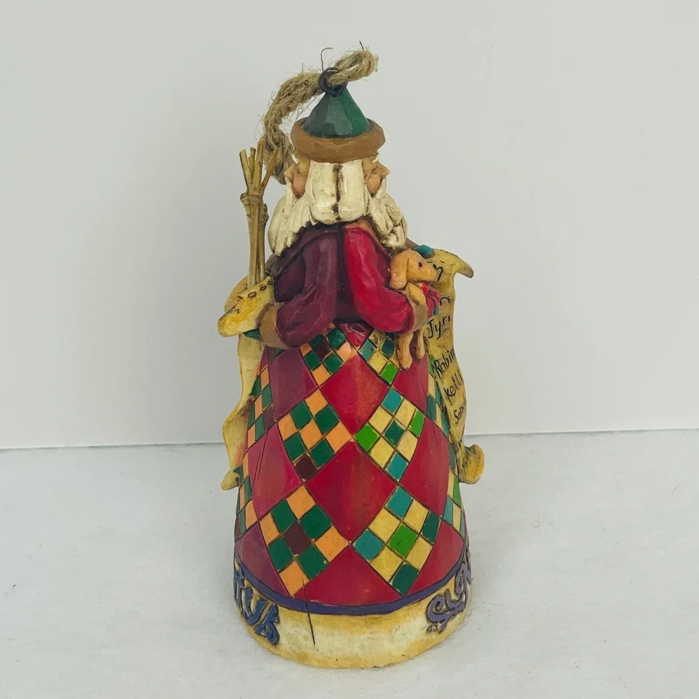 Jim Shore Heartwood Creek Naughty Nice Santa Ornament 2006 Red Green 4.5in